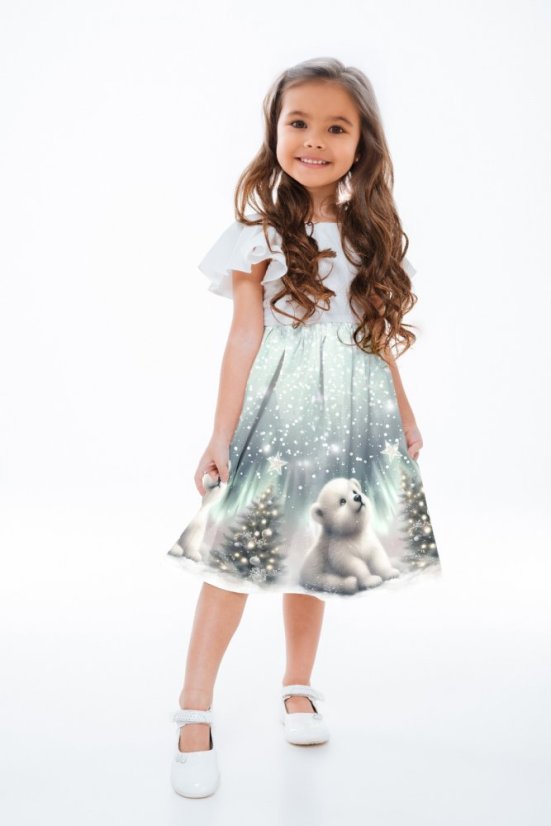 Panel- Detská polkolová sukňa - Ľadový medveď