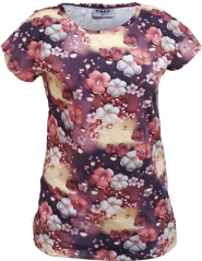 Dámské tričko s přinechaným rukávem 3D kvítky