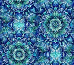 Teplákovina nepočesaná- Modrozelené mandaly