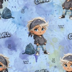 Teplákovina nepočesaná- Chlapec na modrej