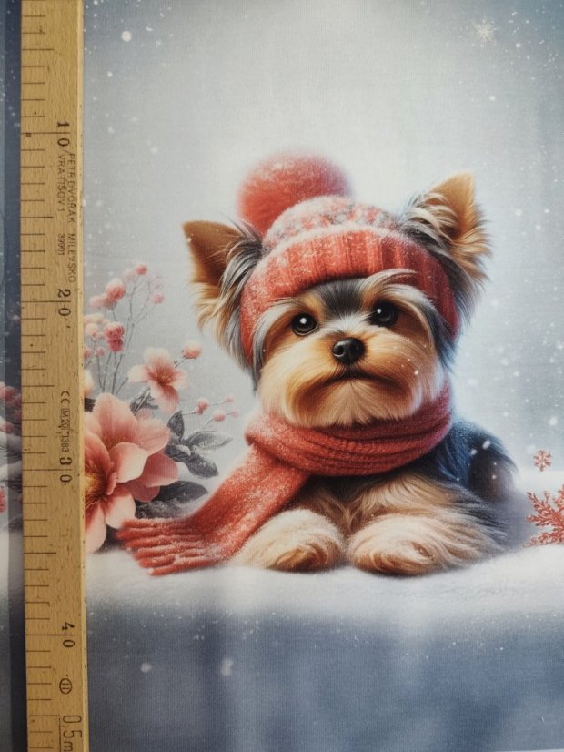 Panel - Teplákovina- Yorkšír na snehu 47x43