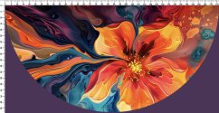 Panel- Polkolová sukňa - Abstrakt kvet